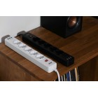 2E Мережевий фільтр 5XSchuko із захистом від імпульсних стрибків напруги, 3G*1.5мм, 3*USB-A, 2м, black