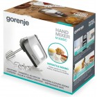 Міксер Gorenje ручний 500Вт, насадки-4 вінчика, турборежим, білий-нерж