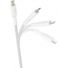 Belkin Кабель USB-C > USB-C заряджання/синхронізації 2м, 60Вт, Type-C, плетений, білий