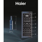 Холодильник Haier для вина, 127x49.7х58.5, мороз.відд.-190л, зон - 2, бут-77, ST, дисплей, чорний