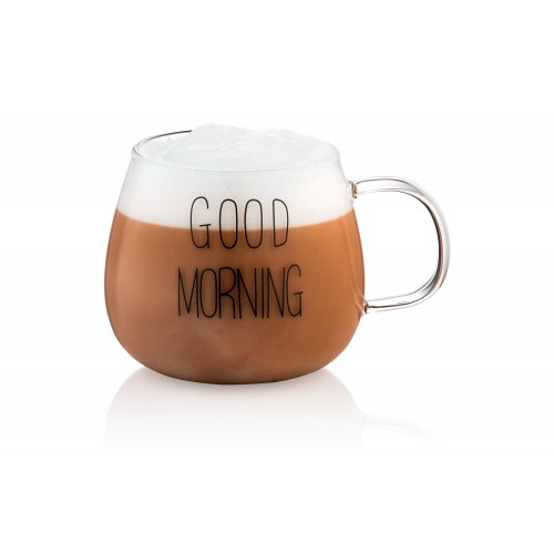 ARDESTO Набір чашок з ручками Good Morning , 350 мл, 2 од., боросилікатне скло ARDESTO Набір чашок з ручками Good Morning , 350 мл, 2 од., боросилікатне скло