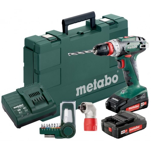 Metabo BS18Quick акумуляторний, 18V 2x2Ah, з / у, кофр, кут.насадка, набір SP (9 шт) Metabo BS18Quick акумуляторний, 18V 2x2Ah, з / у, кофр, кут.насадка, набір SP (9 шт)