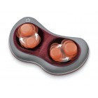 Beurer Масажна подушка для плечей, шиї, спини та ніг, від мережі, 1,41кг, 4 головки шиацу, підігрів, автовимкн., червоно-сірий