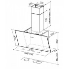 Faber Витяжка похила, 80см, 1169м3г, Tweet Ev8 Led Bk A80, чорний
