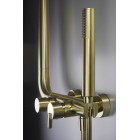 Deante Душова система Silia зі змішувачем для душу, душ - верхній душ, лійка, кріпл. - на стійці, брашоване золото