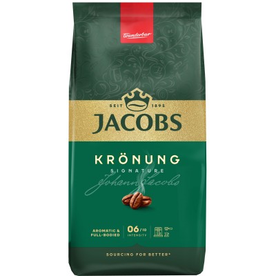 Кава Jacobs зерна, 1000г, Kronung , купаж арабіка/робуста