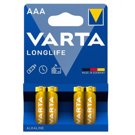 VARTA Батарейка LONGLIFE лужна AAA блістер, 4 шт.