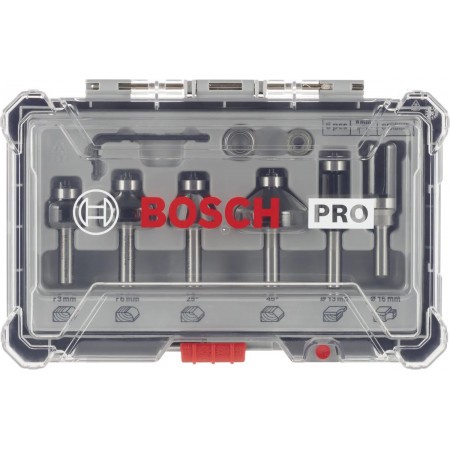 Набір кромкових фасонних фрез Bosch Professional 8мм 6шт