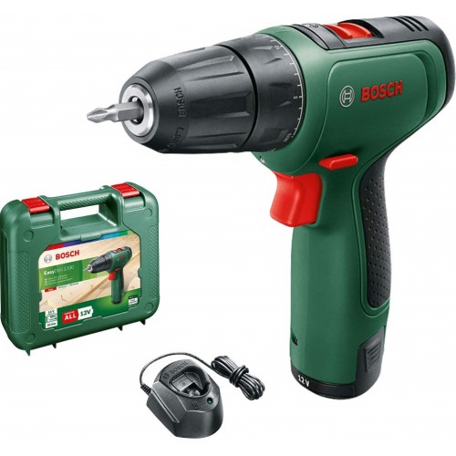 Bosch Шуруповерт-дриль EasyDrill 1200, 12В, 1х1.5Ач, 30Нм, 400/1500 об/хв, ЗП, 0.94кг, кейс