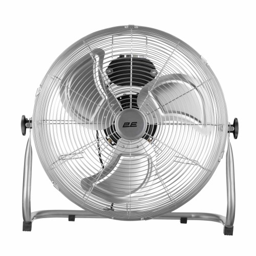 Вентилятор підлоговий 2E PowerWind 45C професійний, 45см, 100Вт, кнопки, двигун мідь 100%, срібний