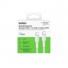 Кабель USB-C > USB-C заряджання/синхронізації Belkin 1м, 240Вт, Type-C, плетений, білий Кабель USB-C > USB-C заряджання/синхронізації Belkin 1м, 240Вт, Type-C, плетений, білий