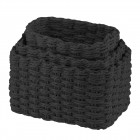 Набір кошиків плетених для зберігання Ardesto Prestigio (3.3/2.2/1.4л), 3 предмети, паперовий шпагат, чорний Набір кошиків плетених для зберігання Ardesto Prestigio (3.3/2.2/1.4л), 3 предмети, паперовий шпагат, чорний