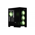 2E Gaming Корпус Fantom GK701B без БЖ 2xUSB3.0, 1xUSBType-C, 4x120мм ARGB, VGA 400мм, LCS ready, контролер з пультом, TG Side/Front Panel, mATX, чорний