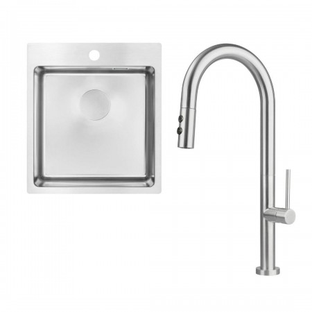 Deante Набір для кухні Olfato стальна мийка ZPO_010A + зміш.