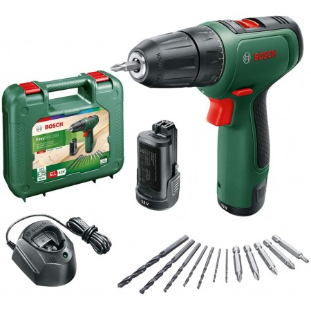 Bosch Шуруповерт-дриль EasyDrill 1200, 12В, 2х1.5Ач, 30Нм, н