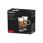 ARDESTO Набір чашок із ручками з подвійними стінками, 230 мл, H 15,8 см, 2 шт, боросилікатне скло