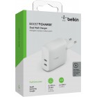 Зарядний пристрій мережевий Belkin 40Вт 2хUSB-С PD, білий