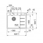 Мийка кухонна Franke Centro, фраграніт, прямокутник, з крилом, 620х500х200мм, чаша - 1, врізна, CNG 611-62 TL, чорний матовий Мийка кухонна Franke Centro, фраграніт, прямокутник, з крилом, 620х500х200мм, чаша - 1, врізна, CNG 611-62 TL, чорний матовий