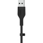 Кабель USB-A > USB-C заряджання/синхронізації Belkin 1м, 15Вт, Type-C, силіконовий з кліпсою, чорний