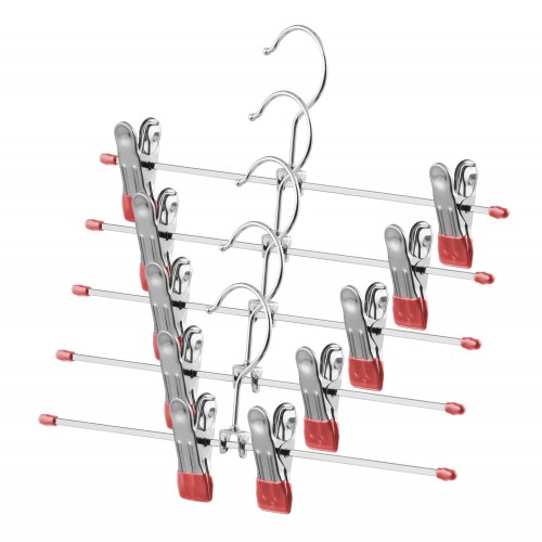 ARDESTO Набір вішаків з прищіпками для штанів 30см, 5шт, метал, ПВХ, червоний