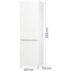 Gorenje Холодильник з нижн. мороз. камерою, 200х60х60см, 2 двері, 235(96)л, А++, NoFrost+, Зона св-ті, білий