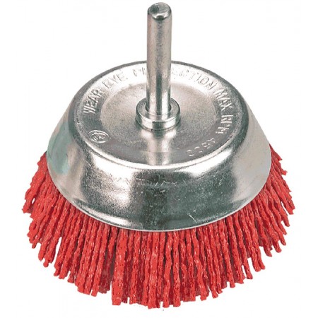 Verto Щітка чашкова, торцева, нейлоновий дріт, 75мм, з хвост