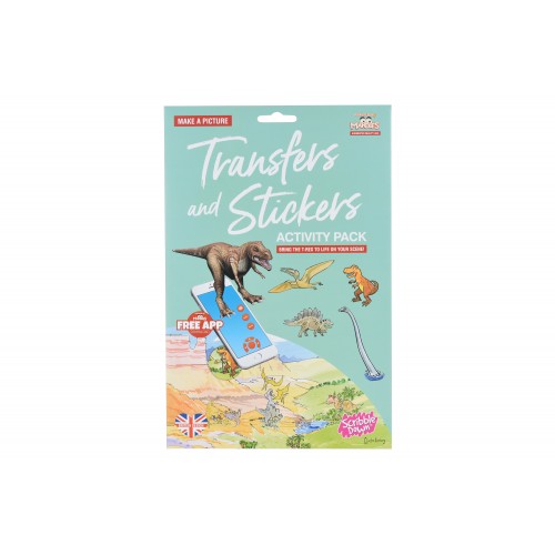 Scribble Down Набір перевідних наклейок з онлайн додатком - Динозаври