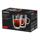 ARDESTO Набір чашок з ручками з подвійними стінками, 270 мл, В 10 см, 2 од., боросилікатне скло ARDESTO Набір чашок з ручками з подвійними стінками, 270 мл, В 10 см, 2 од., боросилікатне скло