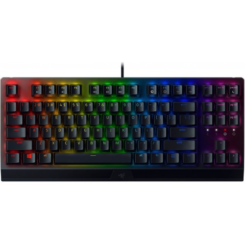 Razer Клавіатура механічна BlackWidow V3 TKL 87key, Green Switch, USB-A, EN/RU, RGB, чорний