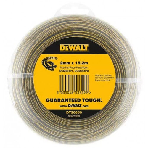Ліска косильна DeWalt 2.0мм 15м кругла