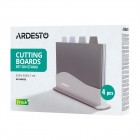 Набір дошок кухонних на підставці Ardesto Fresh, 4шт, 23.8x33.8x7см, пластик Набір дошок кухонних на підставці Ardesto Fresh, 4шт, 23.8x33.8x7см, пластик