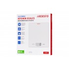 ARDESTO Ваги кухонні, 5кг, 2хААА в комплекті, скло, білий