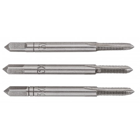 Topex Мітчики, 3шт, М3, крок різьблення 0.5мм, 43мм, вольфра