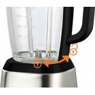 Блендер Gorenje стаціонарний 1400Вт, чаша-1750мл, додаткові ємкості, кавомолка, кришення льоду, приготування супу, імпульсний режим, метал