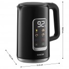 Sencor Електрочайник 1.7л, Strix, LED дисплей, подвійні стінки, сенс. керування, чорний