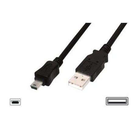 Digitus Кабель USB 2.0 (AM/miniB 5pin) 1.0м Black/Черный, bu