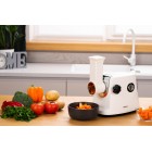 ARDESTO М'ясорубка, 1600Вт, продук.-1.6кг/хв, 3 решітки + для ковб., кеббе, 3 терки, пластик, біло-сріблястий