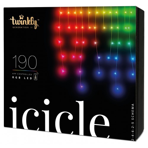 Twinkly Smart LED Гірлянда Twinkly Icicle RGB 190, Gen II, IP44, довжина 5м, кабель прозорий