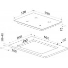 Hansa Варильна поверхня комбінована (3 газ + 1 електро), 59см, чавун, нерж