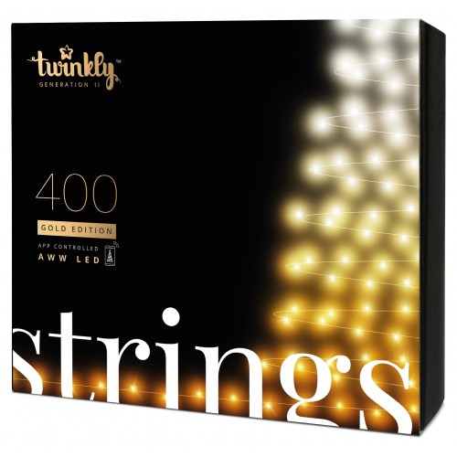 Twinkly Smart LED Гірлянда Twinkly Strings AWW 400, Gen II, IP44, довжина 32м, кабель чорний