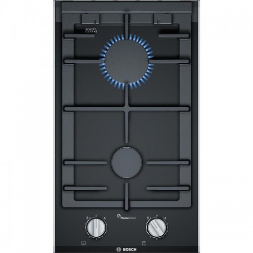 Bosch Варильна поверхня газова на склі, 30см, Доміно, чавун, чорний