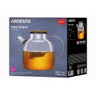 Заварник Ardesto Gemini 1500мл, боросилікатне скло, бамбук, прозорий Заварник Ardesto Gemini 1500мл, боросилікатне скло, бамбук, прозорий