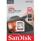 SanDisk Карта пам'яті SD 64GB C10 UHS-I R140MB/s Ultra