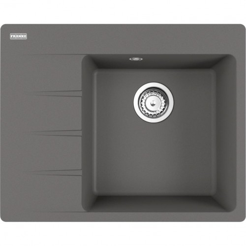 Мийка кухонна Franke Centro, фраграніт, прямокутник, з крилом, 620х500х200мм, чаша - 1, врізна, CNG 611-62 TL, сірий камінь