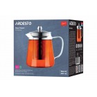 Заварник Ardesto Gemini Milano 550мл, боросилікатне скло, нержавіюча сталь, прозорий