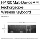 HP Клавіатура мембранна 720 Multi-Device Rechargeable, 109key, WL/BT, EN/UK, чорний HP Клавіатура мембранна 720 Multi-Device Rechargeable, 109key, WL/BT, EN/UK, чорний