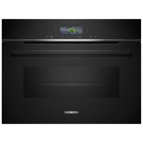 Siemens Духова шафа електрична компактна, 45л, A, дисплей, конвекція, ф-ція мікрохвиль, чорний Siemens Духова шафа електрична компактна, 45л, A, дисплей, конвекція, ф-ція мікрохвиль, чорний