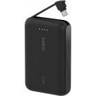Belkin Акумулятор портативний літій-іонний Power Bank 10000мА·год, 20Вт, з інтегрованим кабелем USB-C, чорний