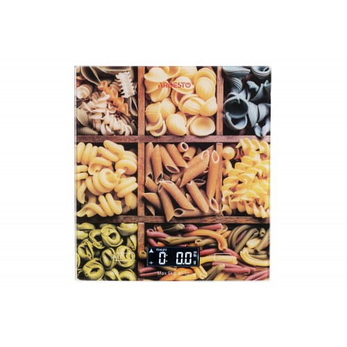 ARDESTO Ваги кухонні PASTA, 5кг, 2хААА в комплекті, скло, різнокольоровий