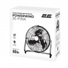 Вентилятор підлоговий 2E PowerWind 30A професійний, 30см, 60Вт, кнопки, двигун алюміній 100%, чорний